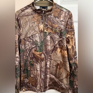 Under Armour Realtree Pullover Mens Small Brown Camo 1/4 Zip Hunting
